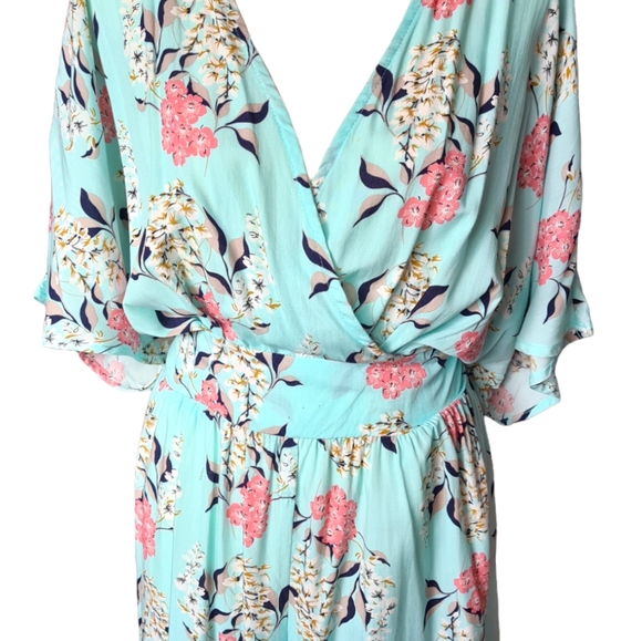 Zen Garden Size L Boho Floral Pastel Blur & Pink Summer Playsuit - Picture 3 of 11